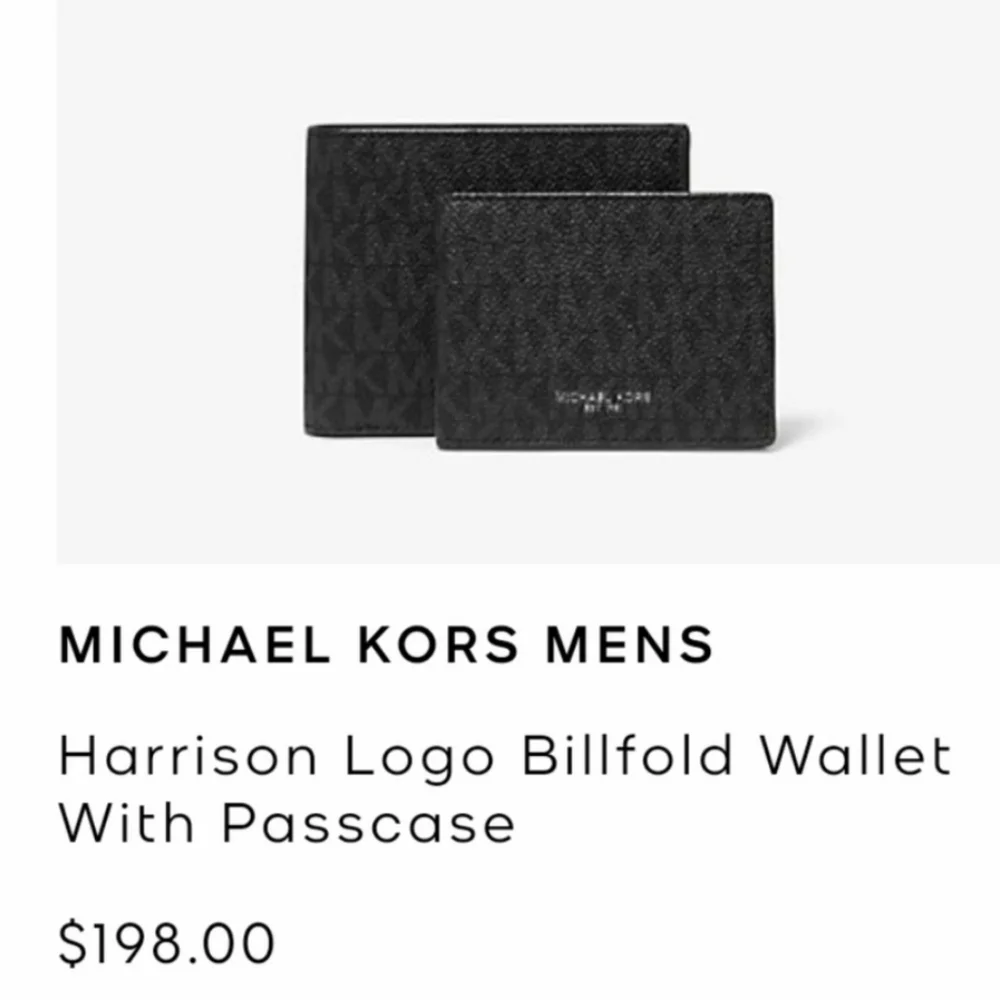 Michael Kors Harrison Logo Billford Wallet in Black and Passcase.Style# 39F9LGYF